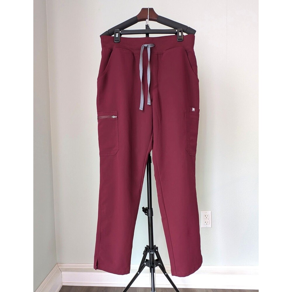 Figs Women's Yola Scrubs Pants High Rise Burgundy Technical Collection W22SW2013